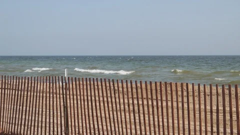Unique beach motorcycle racing event - shores of Lake Michigan Stock Footage 99936829