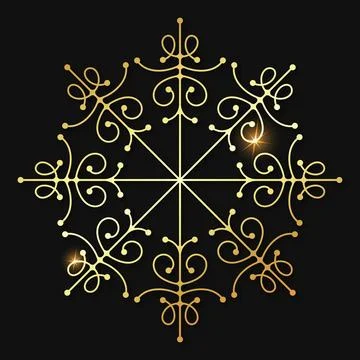 Unique beautiful gold pattern on black background Stock Illustration