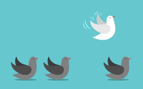 Unique bird flying away Illustrazione stock