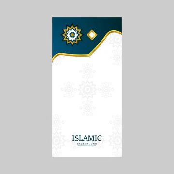 Unique blank greeting vertical banner design for celebration islamic holiday Stock Illustration