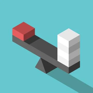 Unique block, seesaw scale Stock Illustration