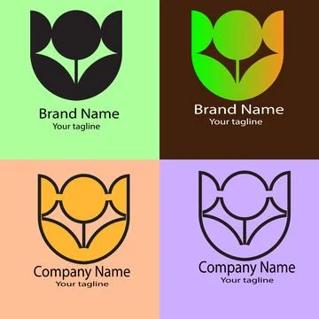 Unique Blooming Unity Logo Design Stock Illustration