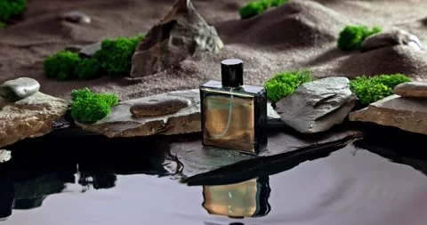 Unique blue perfume with the scent of ozone and desert. Vidéo 337822801