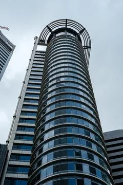Unique Blue Rounded Architectural Building Stock Photos