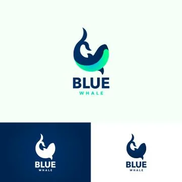 Unique blue whale logo icon design concept Stock Illustration