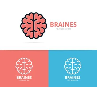 Unique brain and mind logo design template. Unique anatomy and medicine logotype Stock Illustration