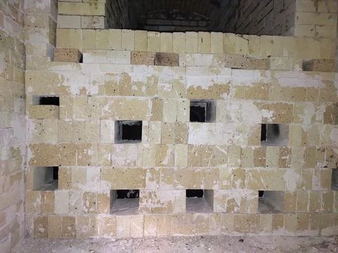Unique Brick Pattern in an Abandoned Structure Showcases Forgotten Architec.. Stock Photos