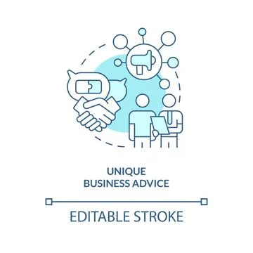 Unique business advice blue concept icon Ilustración de archivo