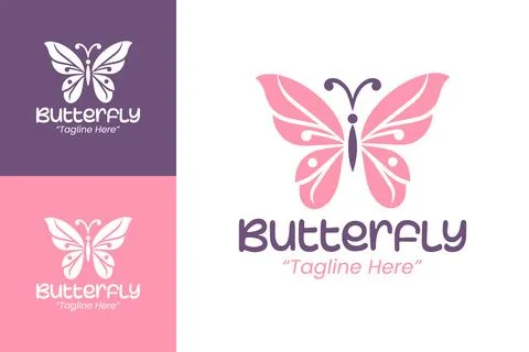 Unique Butterfly Logo Design for Startups and Agencies Stock Illustration