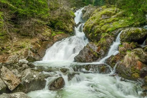 The unique Bystrik Waterfall Stock Photos