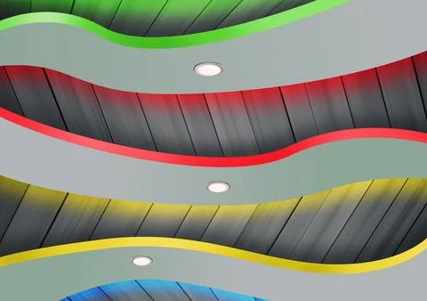 Unique Ceiling Lighting Interior Design Using Downlight and LED Ambiance Ligh Stock Photos