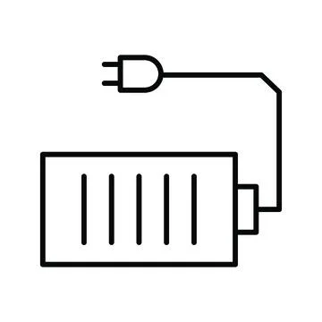 Unique Cell And Plug Vector Line Icon イラスト素材