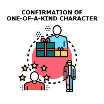 Unique character confirmation receiving special recognition and gifts Stock Illustration