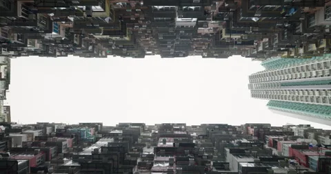 Unique Cinematic View of Yick Fat Monster Building in Quarry Bay, Hong Kong Vídeo Stock 282517275