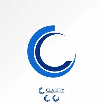 Unique circle swoosh like initial C or CC font futuristic stylish luxury type Stock Illustration