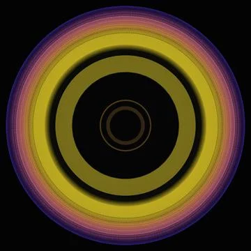 Unique circle texture details 3D design ornament black background Stock Illustration