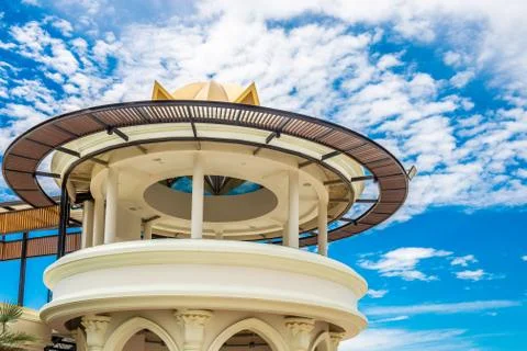 A unique circular building found throughout Thailand. Stock Photos