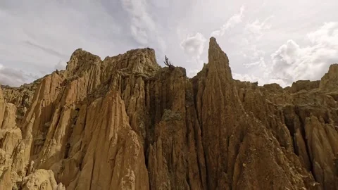Unique clay and silt labyrinth rock formations in Valle de la Luna La Paz Stock Footage 337475789