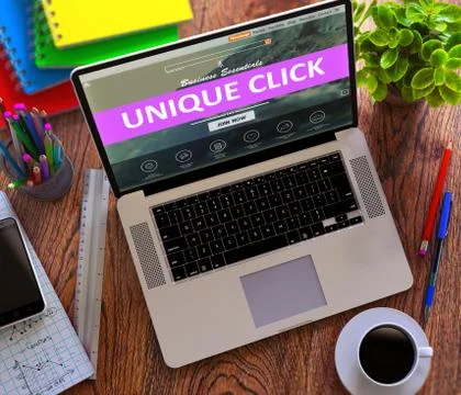 Unique Click. Online Working Concept Stock Illustration