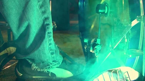 Unique close-up view of drum playing technique Stock Footage 300114330