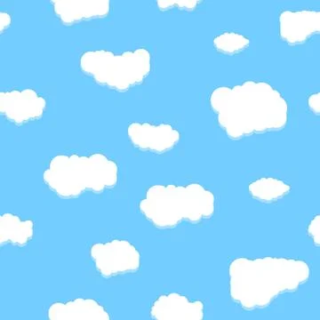 Unique clouds seamless pattern 스톡 일러스트