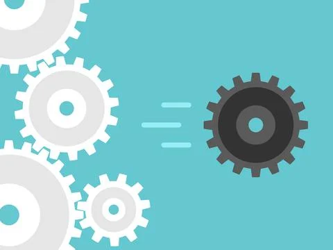 Unique cog leaving system Stock Illustration