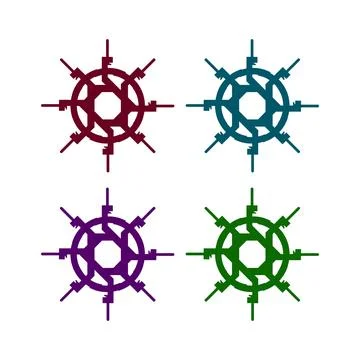 A unique collection of four abstract vector designs featuring intricate geo.. Stock Illustration