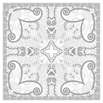 Unique coloring book square page for adults Stock Illustration
