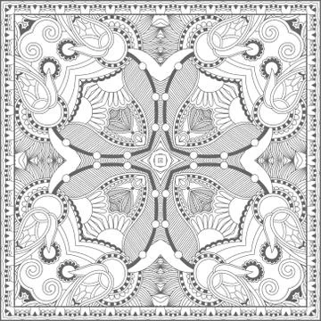 Unique coloring book square page for adults Stock Illustration