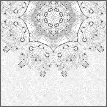 Unique coloring book square page for adults Stock Illustration