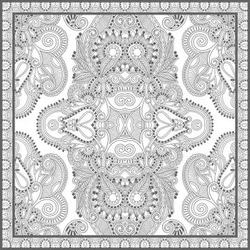 Unique coloring book square page for adults Stock Illustration