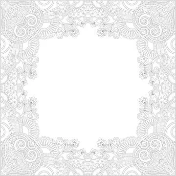 Unique coloring book square page for adults Stock Illustration