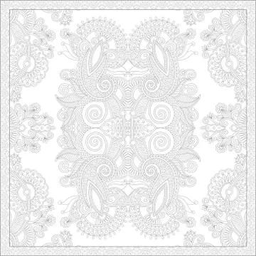 Unique coloring book square page for adults Stock Illustration