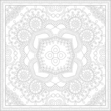 Unique coloring book square page for adults Stock Illustration