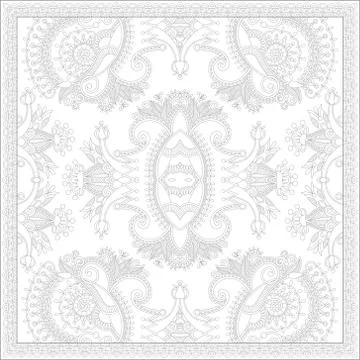 Unique coloring book square page for adults Stock Illustration