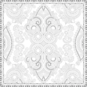 Unique coloring book square page for adults Illustrazione stock