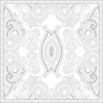 Unique coloring book square page for adults Stock Illustration
