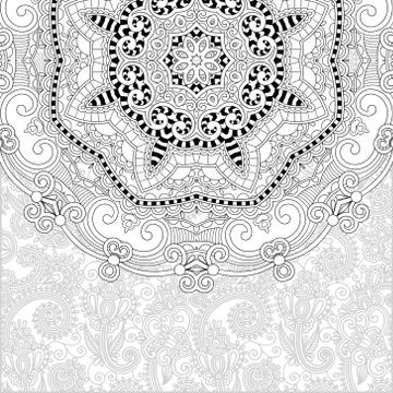 Unique coloring book square page for adults Illustrazione stock