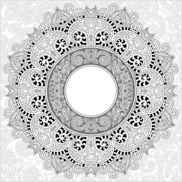 Unique coloring book square page for adults Illustrazione stock