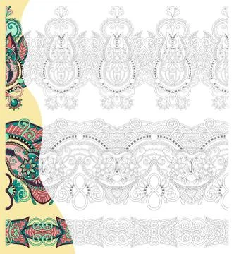 Unique coloring book square page for adults Stock Illustration