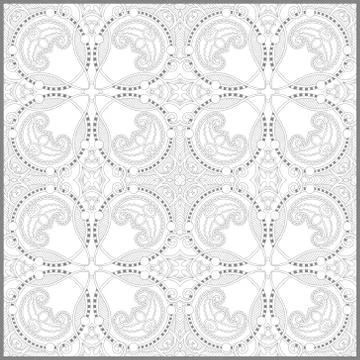 Unique coloring book square page for adults - floral authentic c Stock Illustration