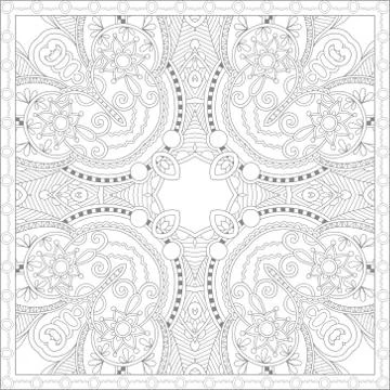 Unique coloring book square page for adults Stock Illustration