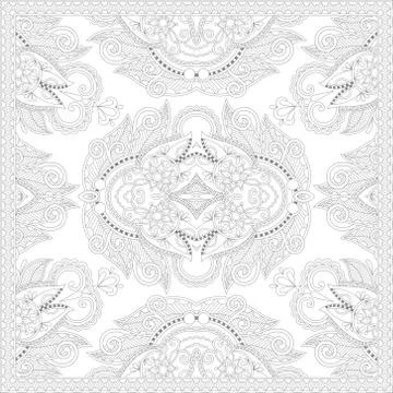 Unique coloring book square page for adults Stock Illustration