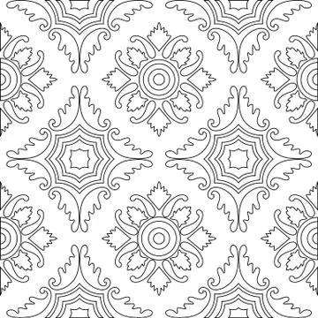 Unique coloring book square page for adults - seamless pattern tile design, j Stockillustratie