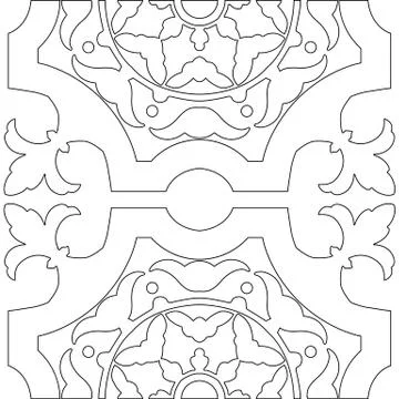 Unique coloring book square page for adults - seamless pattern tile design, j Illustrazione stock