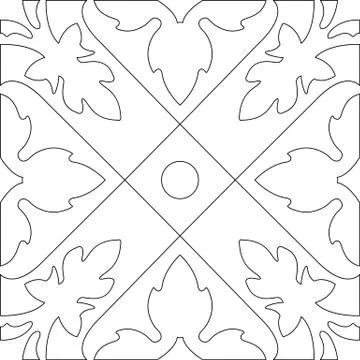 Unique coloring book square page for adults - seamless pattern tile design, j Illustrazione stock