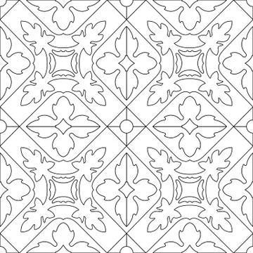 Unique coloring book square page for adults - seamless pattern tile design, j Illustrazione stock