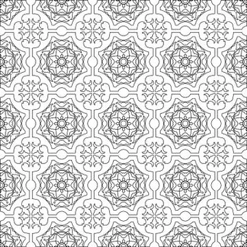 Unique coloring book square page for adults - seamless pattern tile design, j Stock Illustration