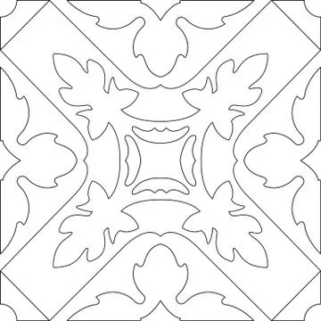 Unique coloring book square page for adults - seamless pattern tile design, j Stockillustratie