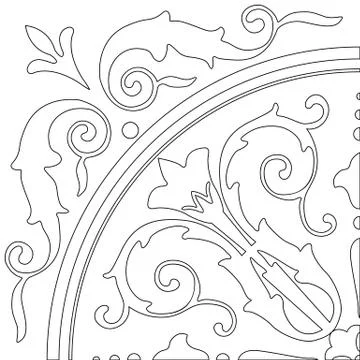 Unique coloring book square page for adults - seamless pattern tile design,.. Stock Illustration
